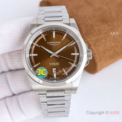 Swiss Copy Longines Conquest Chocolate-Stainless Steel Watch